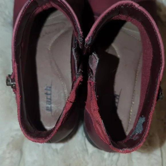 Earth Womens Jordan Wine leather zip boots size 7.5 wide - Picture 7 of 7